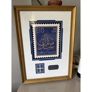 USPS Framed First Day Of Issue Matte EID Greetings Stamp .34c 2002